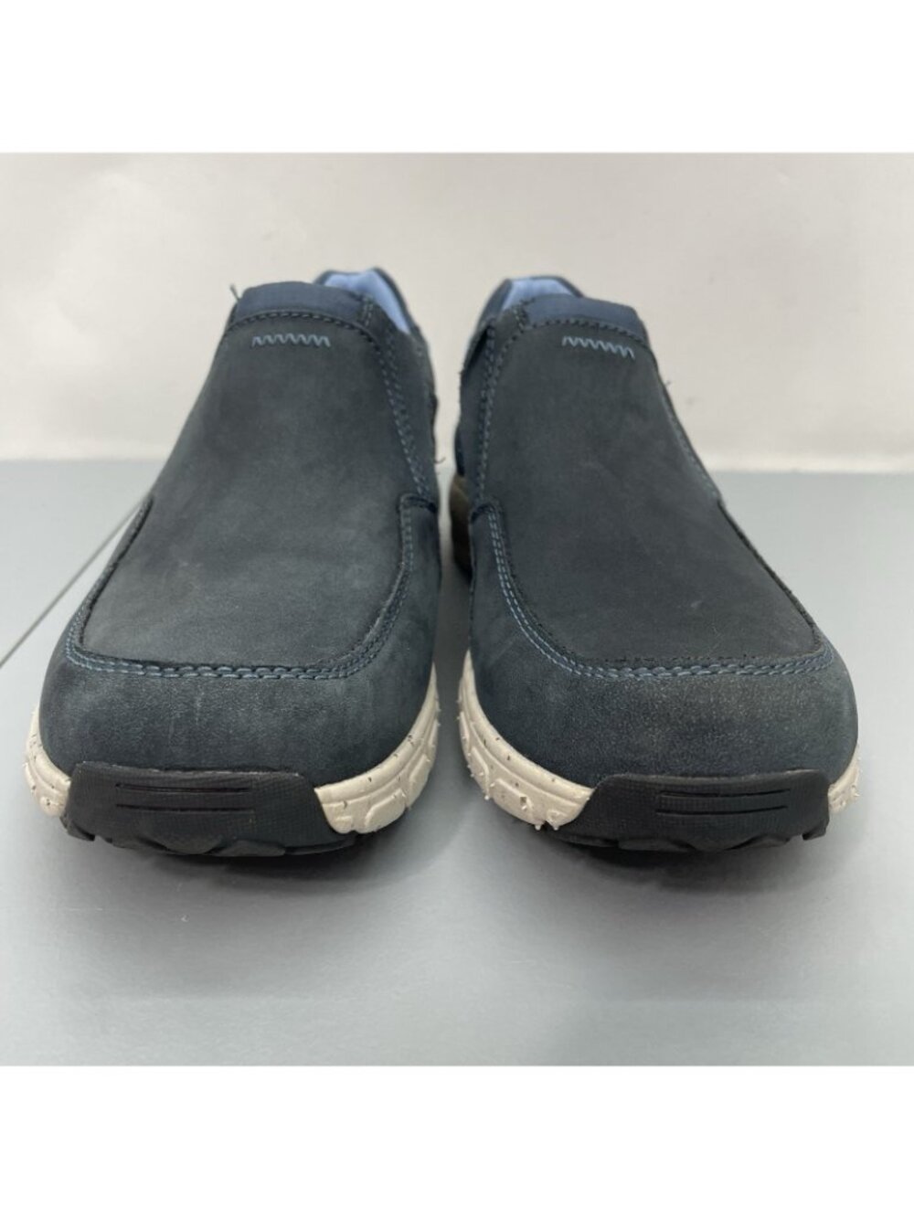 Clarks Wave Plateau Loafer Shoes Slip On Walking Waterproof Leather Blue Women 9 - Picture 3 of 13